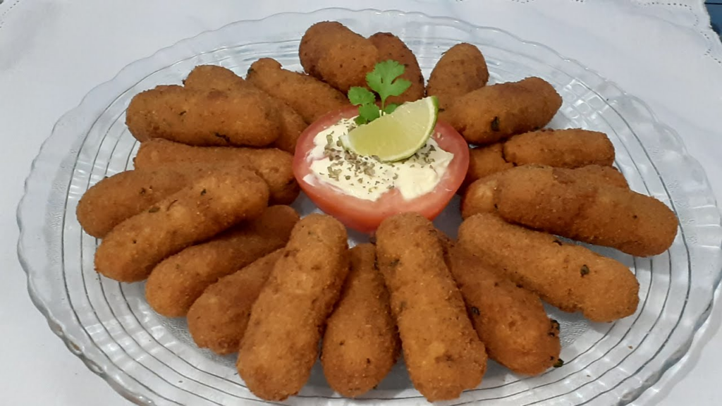 Croquete de cabeça de camarão