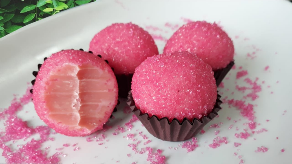 Brigadeiro rosa caseiro